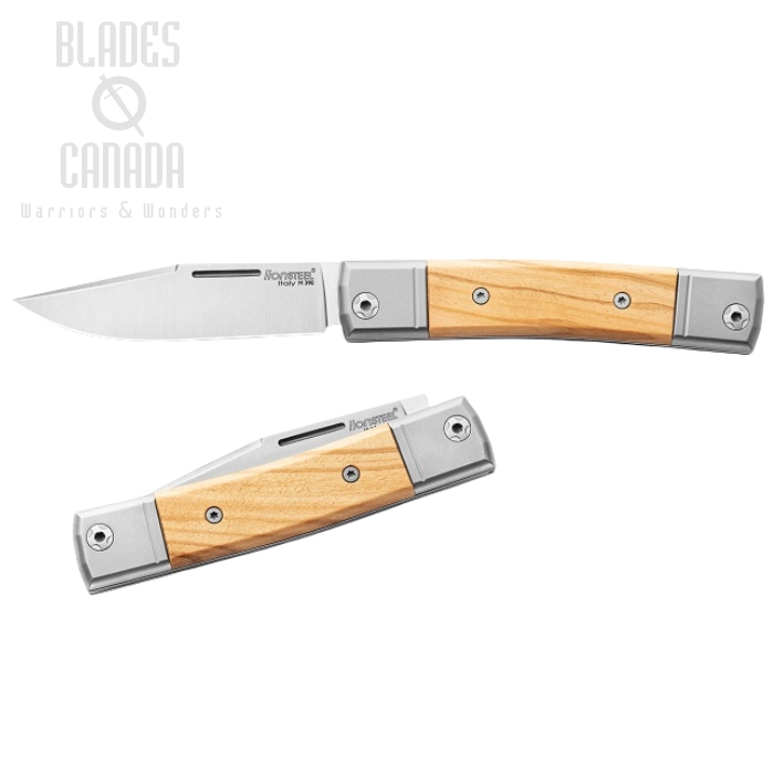 Lion Steel BM1UL BestMAN Slipjoint Single Clip Folding Knife, M390, Olive Wood, BM1 UL